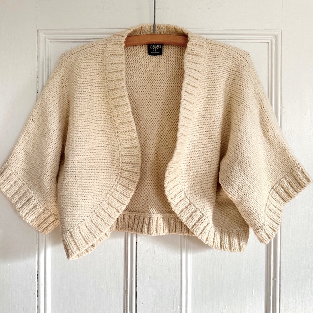 EDUN Alpaca Knit Shrug Cardigan. Size Small.